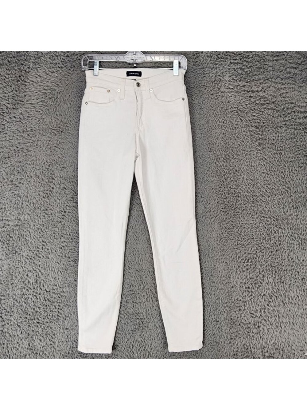 J Crew Jeans Womens 25 White Stretch Denim High Rise Toothpick Skinny *Read*